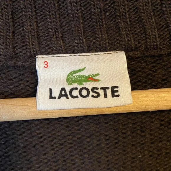 Brown Lacoste Zip-up Turtleneck Sweater || - Picture 4 of 4